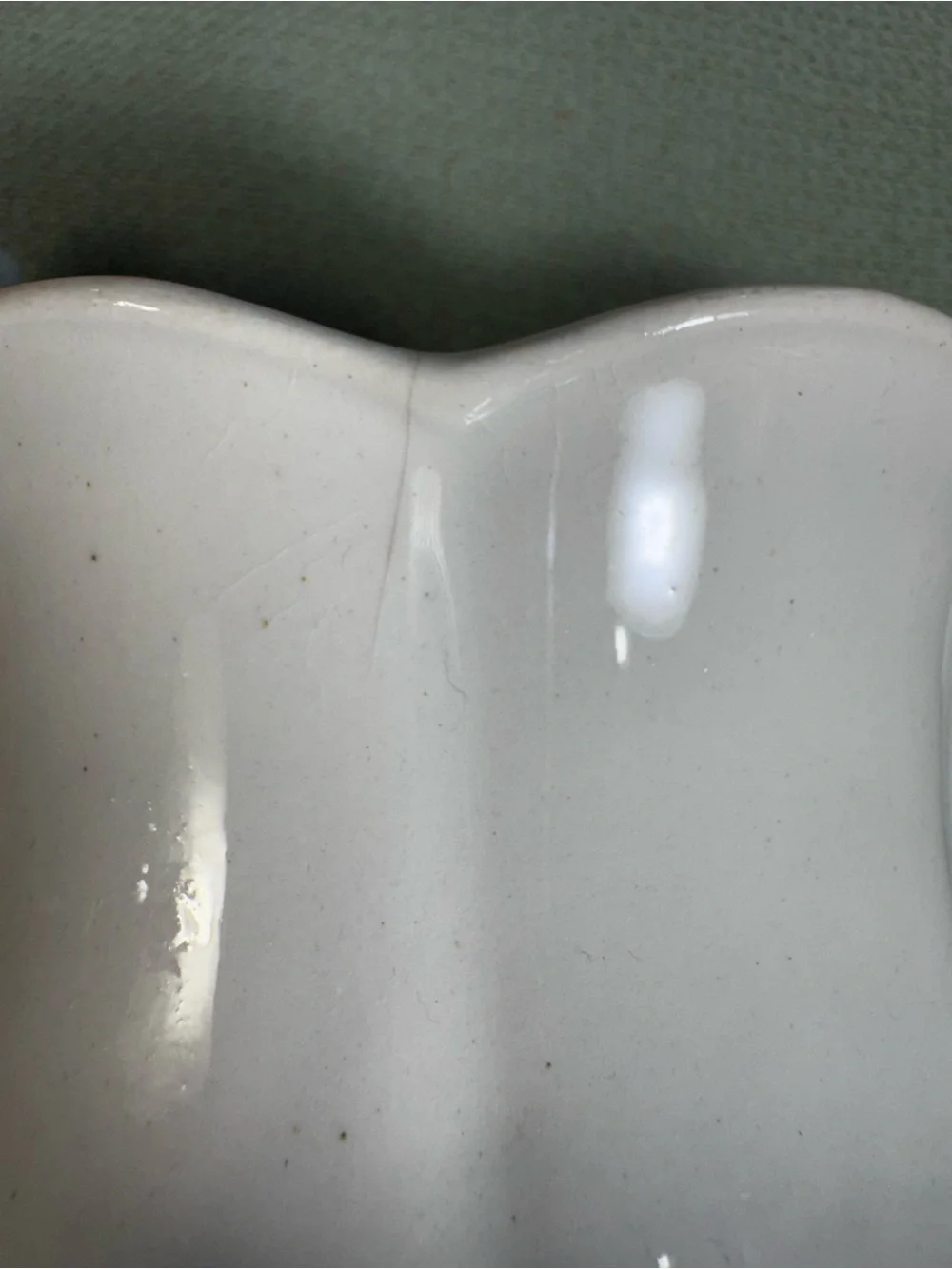 Antique White Ironstone Ice Lip Pitcher Scalloped Ceramic Jug Built-in strainer